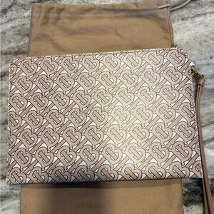 Burberry Beige Monogram Wristlet